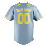 Custom Light Blue & Light Yellow Colors Design Sports Baseball Jersey
