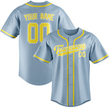 Custom Light Blue & Light Yellow Colors Design Sports Baseball Jersey