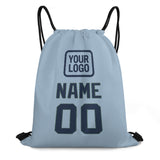 Custom Light Blue Blue Drawstring Bag