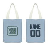Custom Light Blue Blue Canvas Tote Bag