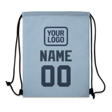 Custom Light Blue Blue Drawstring Bag