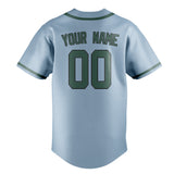 Custom Light Blue & Blue Green Colors Design Sports Baseball Jersey