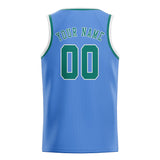 Custom Light Blue & Blue Green Colors Design Sports Basketball Jersey