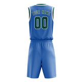 Custom Light Blue Blue Green Basketball Set