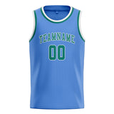Custom Light Blue & Blue Green Colors Design Sports Basketball Jersey