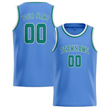 Custom Light Blue & Blue Green Colors Design Sports Basketball Jersey