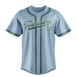 Custom Light Blue & Blue Green Colors Design Sports Baseball Jersey