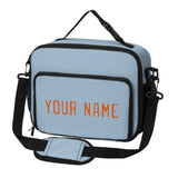 Custom Light Blue Orange Lunch Bag