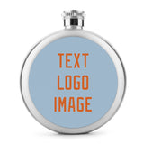 Custom Light Blue Orange Hip Flask