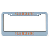 Custom Light Blue Orange License Plate Frame