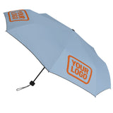 Custom Light Blue Orange Automatic Umbrella
