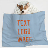 Custom Light Blue Orange Pet Blanket