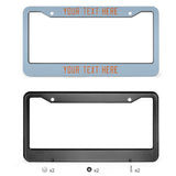 Custom Light Blue Orange License Plate Frame