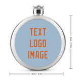 Custom Light Blue Orange Hip Flask