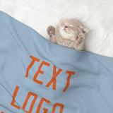Custom Light Blue Orange Pet Blanket
