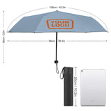 Custom Light Blue Orange Automatic Umbrella