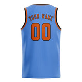 Custom Light Blue & Orange Colors Design Sports Basketball Jersey