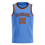 Custom Light Blue & Orange Colors Design Sports Basketball Jersey