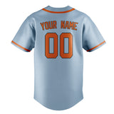 Custom Light Blue & Orange Colors Design Sports Baseball Jersey
