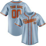 Custom Light Blue & Orange Colors Design Sports Baseball Jersey