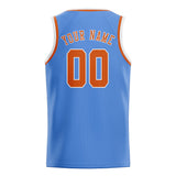 Custom Light Blue & Orange Colors Design Sports Basketball Jersey