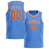 Custom Light Blue & Orange Colors Design Sports Basketball Jersey
