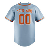 Custom Light Blue & Orange Colors Design Sports Baseball Jersey