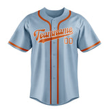 Custom Light Blue & Orange Colors Design Sports Baseball Jersey