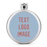 Custom Light Blue Copper Rose Hip Flask