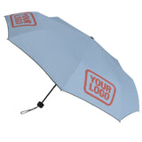 Custom Light Blue Copper Rose Automatic Umbrella