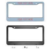 Custom Light Blue Copper Rose License Plate Frame