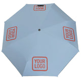 Custom Light Blue Copper Rose Automatic Umbrella