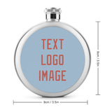 Custom Light Blue Copper Rose Hip Flask