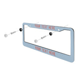 Custom Light Blue Copper Rose License Plate Frame