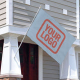 Custom Light Blue Copper Rose Flag