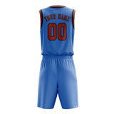 Custom Light Blue Copper Rose Basketball Set