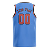 Custom Light Blue & Copper Rose Colors Design Sports Basketball Jersey