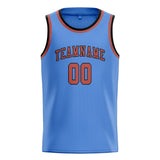 Custom Light Blue & Copper Rose Colors Design Sports Basketball Jersey