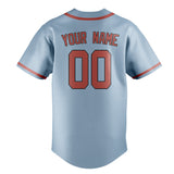Custom Light Blue & Copper Rose Colors Design Sports Baseball Jersey
