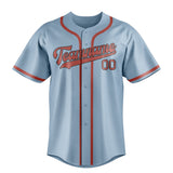 Custom Light Blue & Copper Rose Colors Design Sports Baseball Jersey