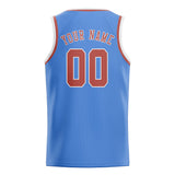 Custom Light Blue & Copper Rose Colors Design Sports Basketball Jersey