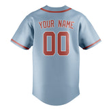 Custom Light Blue & Copper Rose Colors Design Sports Baseball Jersey