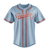 Custom Light Blue & Copper Rose Colors Design Sports Baseball Jersey