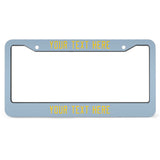 Custom Light Blue Gold License Plate Frame