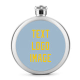 Custom Light Blue Gold Hip Flask