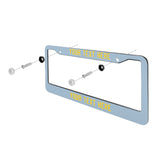 Custom Light Blue Gold License Plate Frame