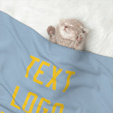 Custom Light Blue Gold Pet Blanket