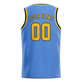 Custom Light Blue & Gold Colors Design Sports Basketball Jersey