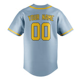 Custom Light Blue & Gold Colors Design Sports Baseball Jersey