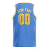 Custom Light Blue & Gold Colors Design Sports Basketball Jersey